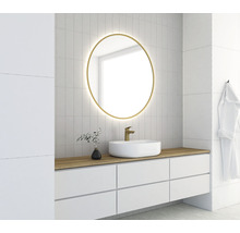 Miroir LED Ø 80 cm doré
