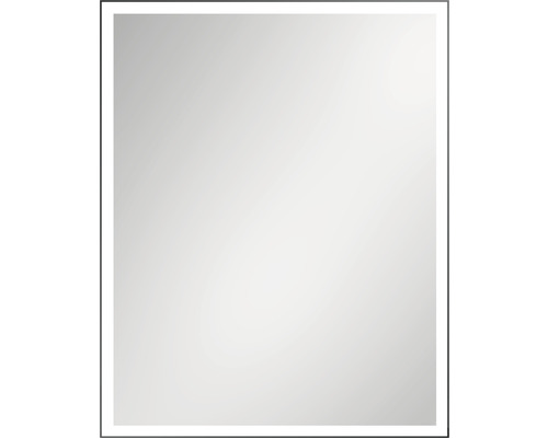 Miroir rectangulaire avec cadre et éclairage intégré