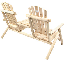 Doppelsitzer Gartenbank aus Holz im Adirondack-Stil