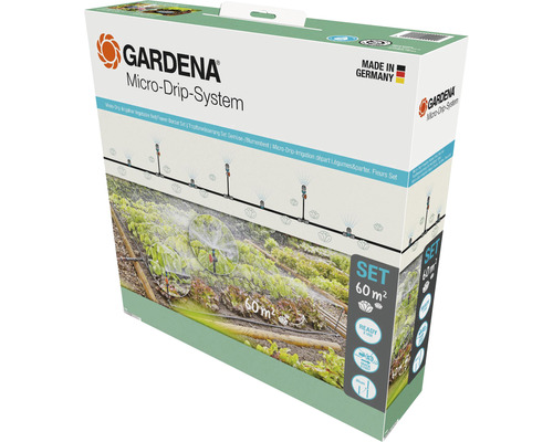 Kit d‘arrosage GARDENA Micro-Drip kit de démarrage légumes/massif de fleurs (pour jusqu‘à 60 m²)