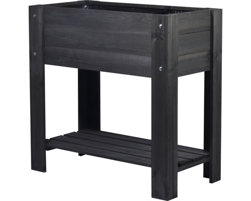 Jardinière sur pieds en bois avec étagère