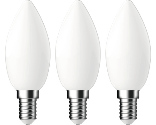 Ampoules flamme LED C35 E14/4,2W(40W) 470 lm 6500 K blanc lumière du jour transparent 3 pces