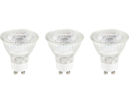 Ampoules à réflecteur LED PAR16 GU10/4,9W(64W) 450 lm 2700 K blanc chaud transparent 3 pces 36°