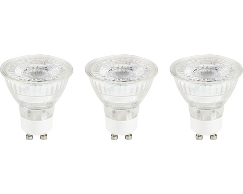 Ampoules à réflecteur LED PAR16 GU10/4,9W(64W) 450 lm 6500 K blanc lumière du jour transparent 3 pces 36°