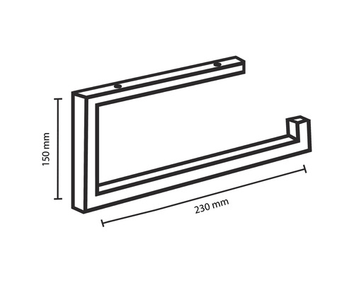 Handtuchhalter mit den Maßen 150 mm mal 230 mm