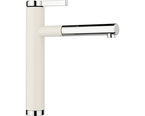 Robinet de cuisine avec douchette Blanco LINEE-S chrome blanc délicat 526957