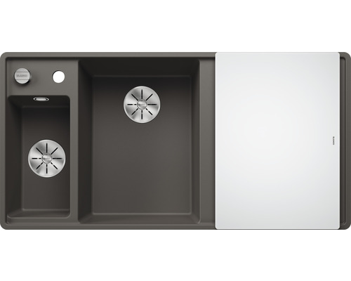 Évier avec égouttoir et planche à découper