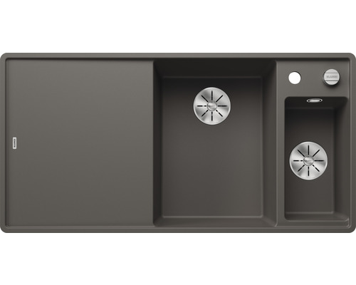 Spüle Blanco Axia III 6 S-F 990 x 500 mm vulkangrau 527233 1 Spülbecken Flächenbündig Flächenbündige Optik Mit Tropffläche Becken rechts Mit Restebecken Spüle mit Abtropffläche und zwei Becken