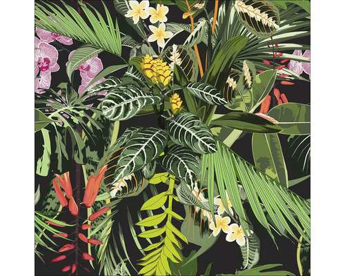 Tableau en verre Jungle Foliage 20x20 cm