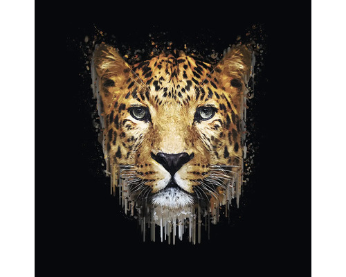 Tableau en verre Leopard Illustration 20x20 cm