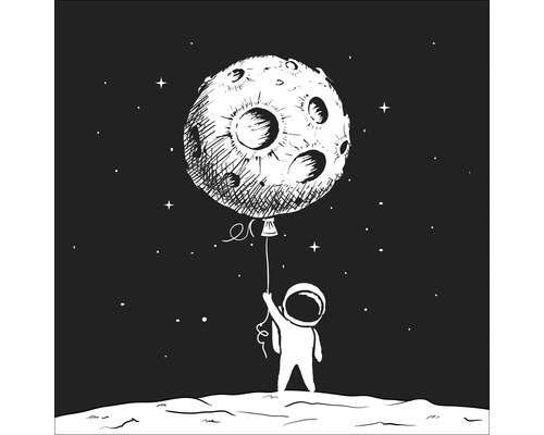 Illustration d''un astronaute tenant un ballon lune