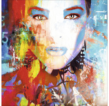 Portrait abstrait de femme sur toile