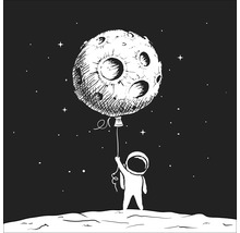 Illustration d''un astronaute tenant un ballon lune sur une surface lunaire