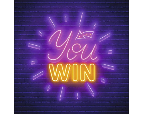 Glasbild You Win 50x50 cm