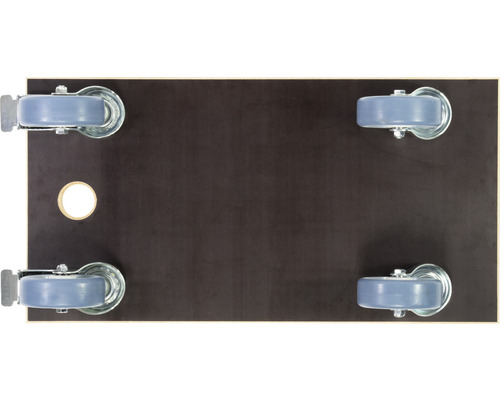 Rollbrett mit vier Rollen und einer Aussparung