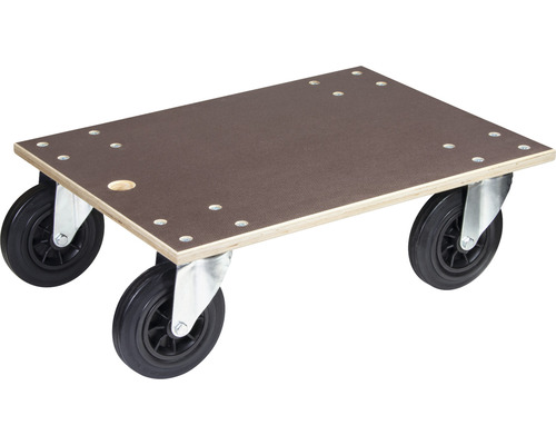 Chariot de transport Wagner MM 1148 Multiplex 780 x 590 mm Planche à roulettes avec plaque en bois et trois roulettes