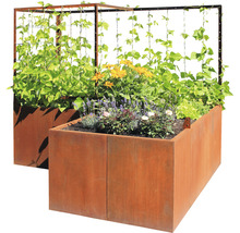 Kit de jardinière surélevée Palatino Urban avec tuteur 200 x 100 x 183 cm marron avec câble à pinces