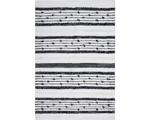 Tapis chenille à points blanc/noir 60x90 cm