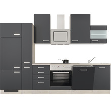 Cuisine complète avec appareils Flex Well Santo 310 cm anthracite mat démonté variante réversible 00012315