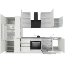 Cuisine complète Flex Well avec appareils Varo 310 cm blanc mat démontée variante réversible 00012314