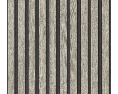 Papier peint intissé 39109-2 panneaux de bois gris noir