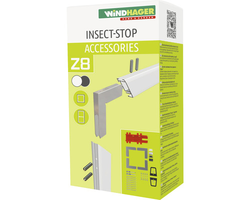 Raccord d'angle pour moustiquaire Windhager EXPERT porte en aluminium en kit Windhager Moustiquaire Z8 accessoires emballage
