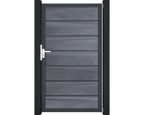 Portillon simple GroJa Flex Grande Premium cadre anthracite 100 x 180 cm gris pierre