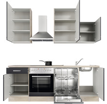 Cuisine complète avec appareils Flex Well Santo 220 cm anthracite mat démonté variante réversible 00012014