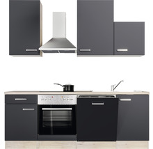 Cuisine complète avec appareils Flex Well Santo 220 cm anthracite mat démonté variante réversible 00012014