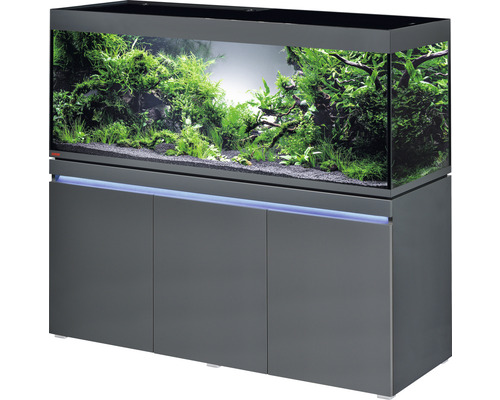 Ensemble d'aquariums EHEIM incpiria 530 avec éclairage à LED et meuble bas éclairé graphite