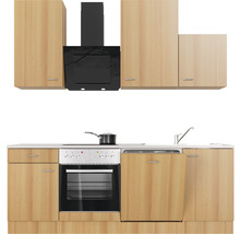 Cuisine complète avec appareils Flex Well Nano 220 cm hêtre mat démontée variante réversible 00008226