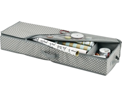 Sac de rangement pour papier cadeau avec fermeture éclair et motif à pois