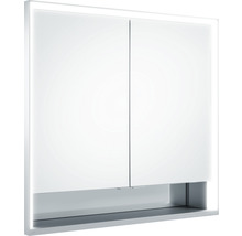 Armoire de toilette KEUCO Royal Lumos 80 x 16,5 x 73,5 cm argent 2 portes led IP 24 encastré