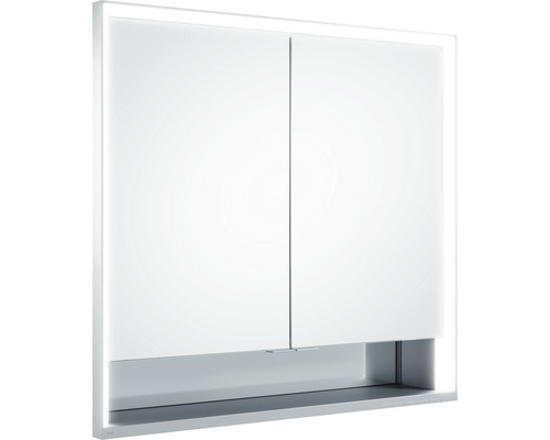 Armoire de toilette KEUCO Royal Lumos 80 x 16,5 x 73,5 cm argent 2 portes led IP 24 encastré