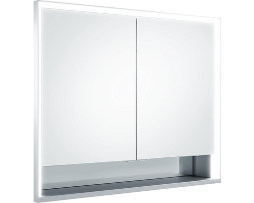 Armoire de toilette KEUCO Royal Lumos 90 x 16,5 x 73,5 cm argent 2 portes led IP 24 encastré