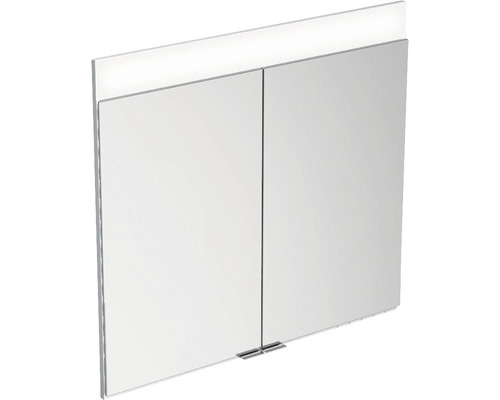 Armoire de toilette KEUCO Edition 400 71 x 15,4 x 65 cm couleur alu 2 portes LED IP 24