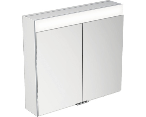 Armoire de toilette KEUCO Edition 400 71 x 16,7 x 65 cm couleur alu 2 portes LED IP 24