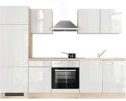 Cuisine intégrée avec appareils électriques, évier et hotte aspirante