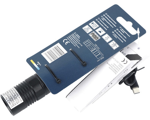 LED Akku-Taschenlampe mit Verpackung