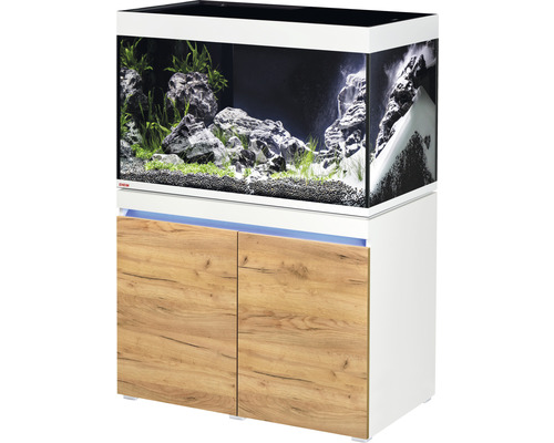 Kit complet d'aquarium EHEIM incpiria 330 avec éclairage à LED et meuble bas éclairé alpin/chêne