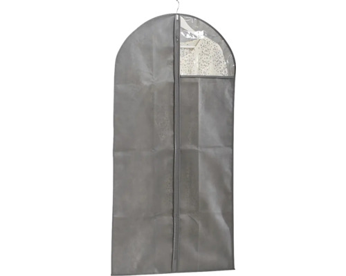 Housse pour vêtement avec fenêtre, intissé, gris 118x58 cm