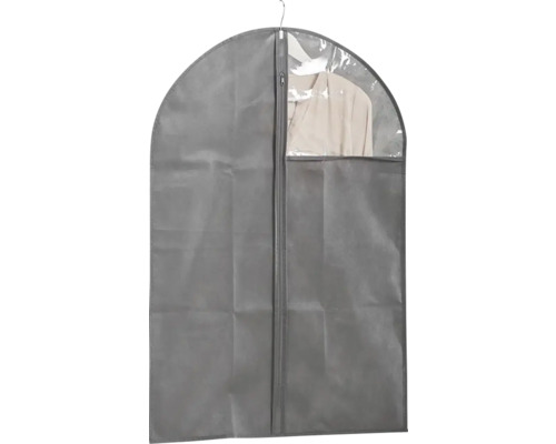 Housse pour vêtement avec fenêtre, intissé, gris 60x90 cm