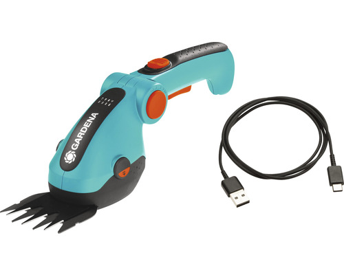 Cisaille à herbe sans fil ComfortCut Li 3,0Ah GARDENA avec câble de recharge USB-C Cisailles à gazon sans fil Gardena avec câble de chargement