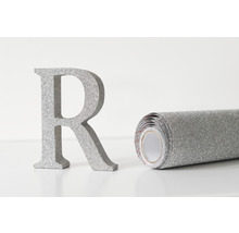 Film décoratif et lettre R avec paillettes
