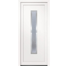 Porte d''entrée blanche avec insert en verre rectangulaire