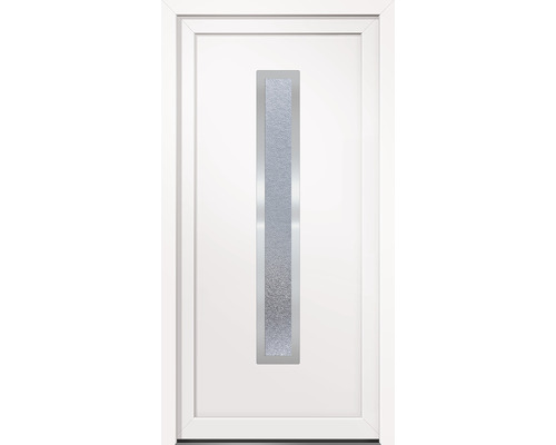 Porte d''entrée blanche avec insert en verre