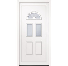 Porte d''entrée blanche avec inserts en verre