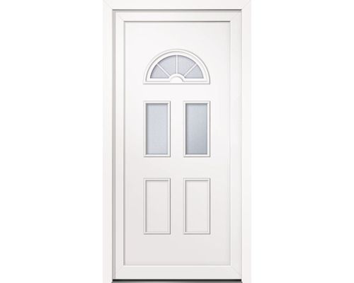 Porte d''entrée blanche avec inserts en verre
