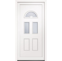 Porte blanche avec inserts en verre et cadre
