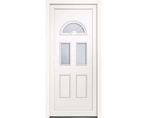 Weisse Tür mit Glaseinsätzen